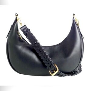 Jules Kae Black Vegan Leather Zola Hobo Bag